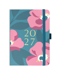 A6 Busy Life Diary 2027 Teal Floral