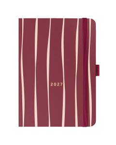 A6 Busy Life Diary 2027 Burgundy Stripe
