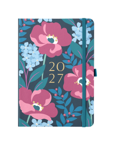 A5 To Do Diary 2027 Charcoal Floral