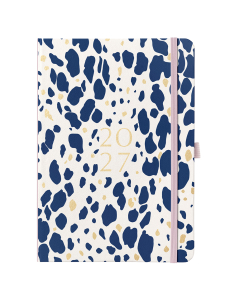 A5 Day a Page Diary 2027 Navy Animal Spot