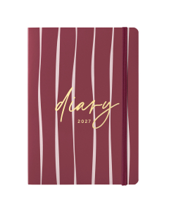 Everyday Diary 2027 Burgundy Stripe