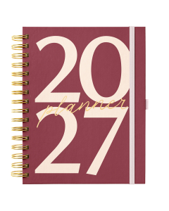 A5 To Do Planner 2027 Burgundy Graphic Number
