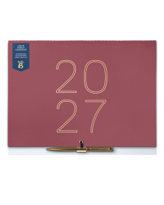 A3 Month to View Grid Calendar 2027 Burgundy   
