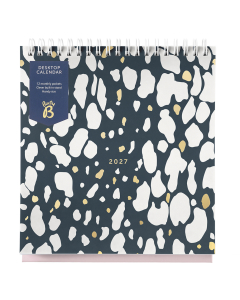 Desktop Calendar 2027 Charcoal Animal Spot