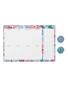 Weekly Planner Pad Cloud Blue Floral  