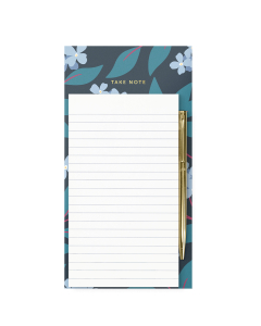 Magnetic Pad & Pen Charcoal Floral