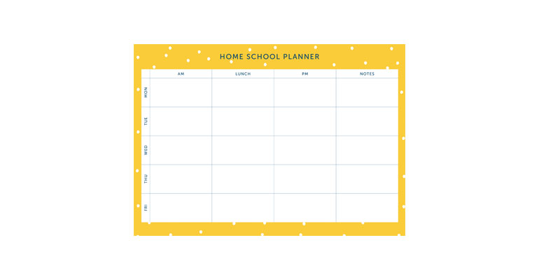 Home School Planner - Yellow Spot Image