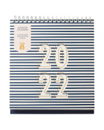 Desktop Calendar 2022 Navy Stripe