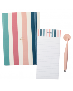 Week Planner & Lists Stripe / Magnetic Pad & Pen